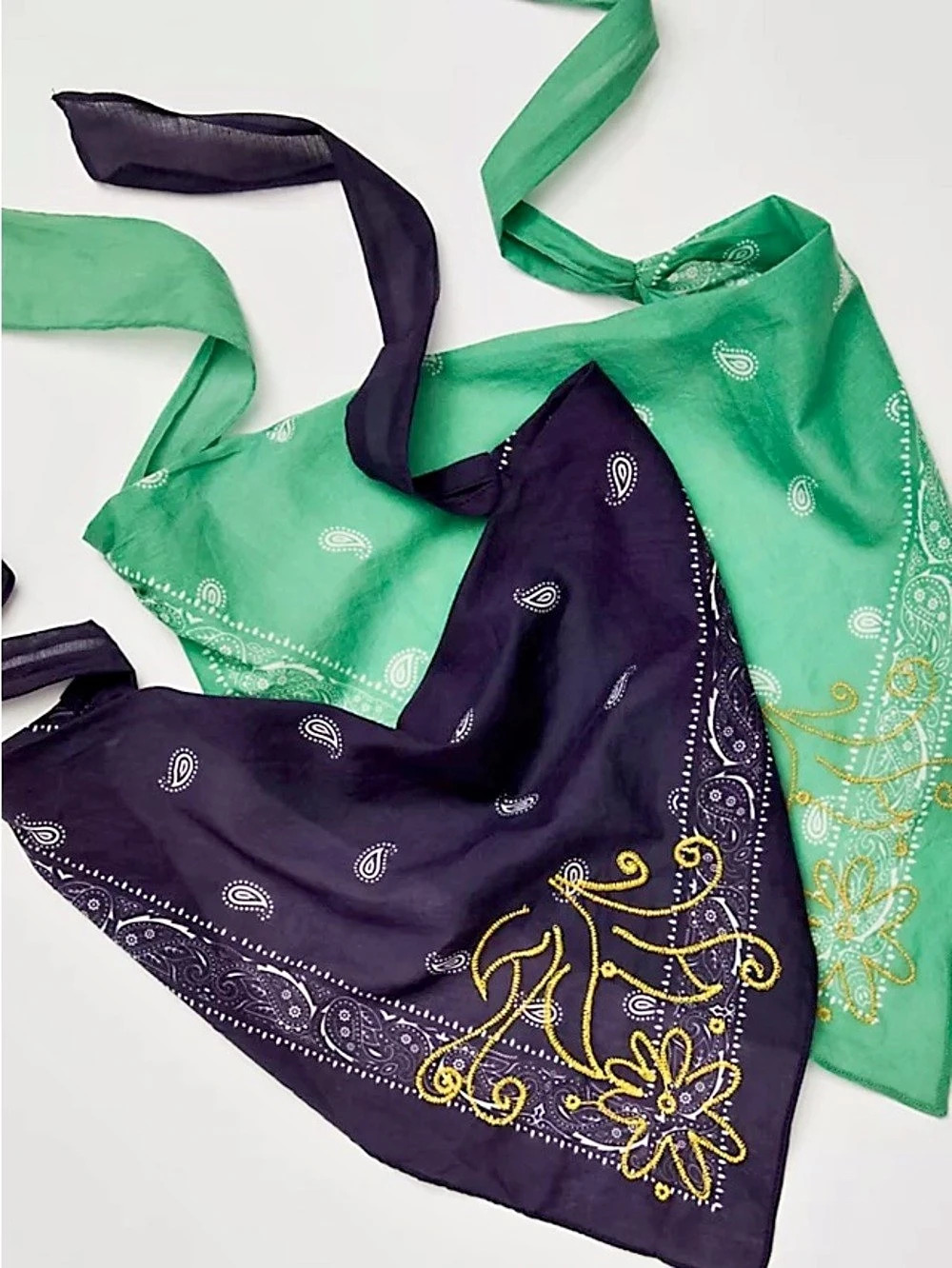 Free People Crawford Blue Combo Only Printed Bandana Paisley Scarf New 1
